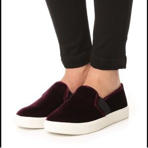 Vince Burgundy Velvet Blair Sneakers